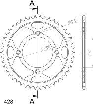 Supersprox acciaio rocchetto per catena 428 - 49Z (nero)