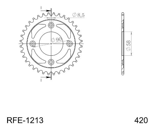 Supersprox acier roue d`entrainement 420 - 36Z (noir)