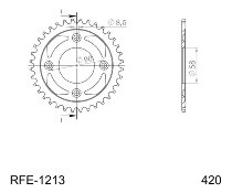 Supersprox acciaio rocchetto per catena 420 - 36Z (nero)