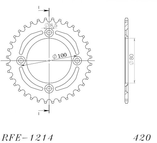 Supersprox acier roue d`entrainement 420 - 37Z (noir)