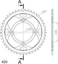 Supersprox Steel Chain wheel 420 - 39Z (black)