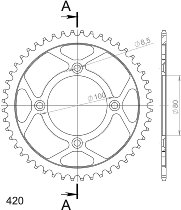 Supersprox acciaio rocchetto per catena 420 - 47Z (nero)