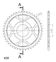 Supersprox acciaio rocchetto per catena 428 - 45Z (nero)