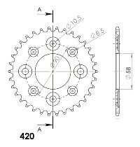 Supersprox acero rueda de cadena 428 - 47Z (negro)