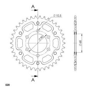 Supersprox Stealth rocchetto per catena 520 - 38Z (oro)