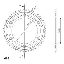 Supersprox acciaio rocchetto per catena 428 - 49Z (nero)