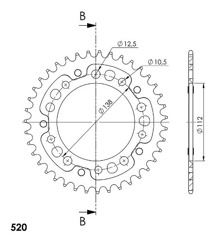 Supersprox Stealth Chain wheel 520 - 39Z (black)