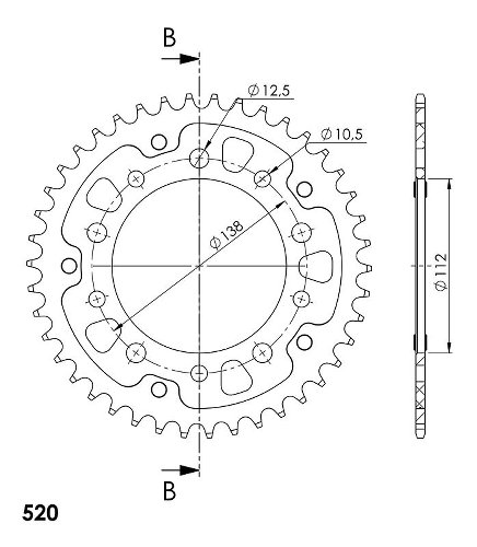 Supersprox Stealth-Kettenrad 520 - 40Z (gold)