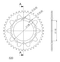 Supersprox Aluminium Chain wheel 520 - 41Z (black)