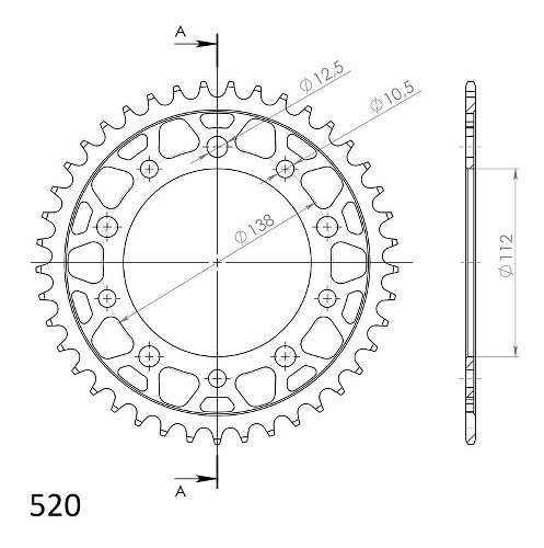 Supersprox Stealth rueda de cadena 520 - 41Z (azul)