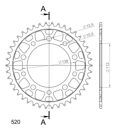 Supersprox Steel Chain wheel 520 - 42Z (black)