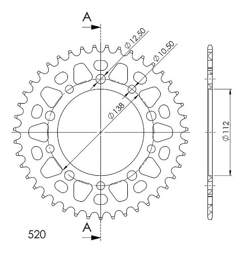 Supersprox aluminium roue d`entrainement 520 - 43Z (bleue)