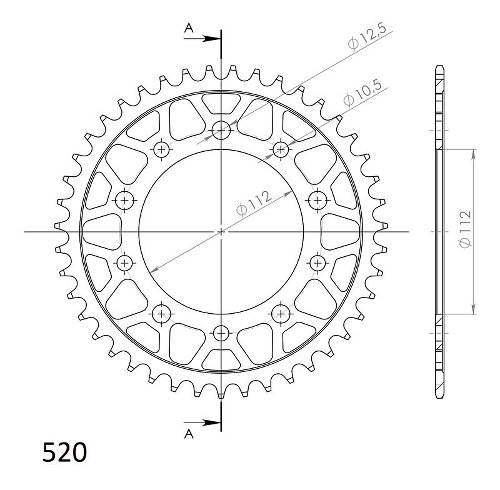 Supersprox Stealth rueda de cadena 520 - 43Z (azul)