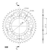 Supersprox Stealth rocchetto per catena 520 - 45Z (oro)