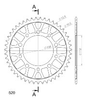 Supersprox acciaio rocchetto per catena 520 - 47Z (nero)