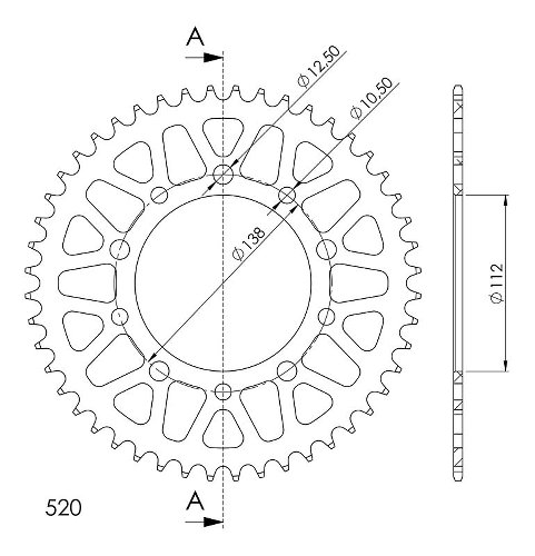 Supersprox aluminium roue d`entrainement 520 - 48Z (noir)