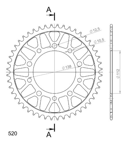 Supersprox Stealth Chain wheel 520 - 48Z (blue)