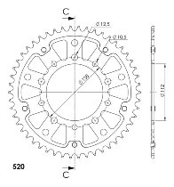 Supersprox Stealth Chain wheel 520 - 50Z (gold)