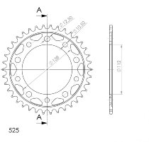 Supersprox acciaio rocchetto per catena 525 - 39Z (nero)