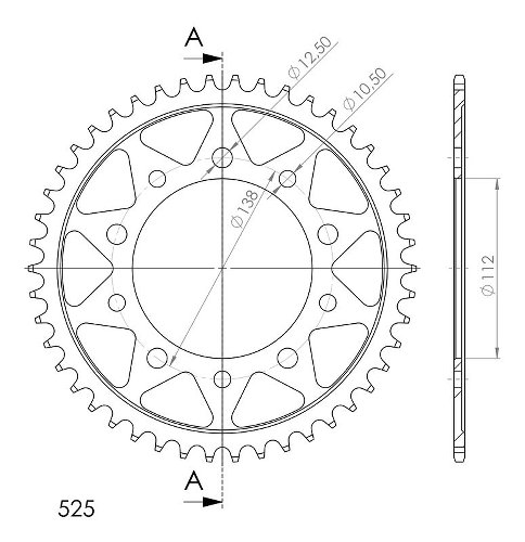 Supersprox acier roue d`entrainement 525 - 41Z (noir)