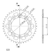 Supersprox alluminio rocchetto per catena 525 - 41Z (nero)