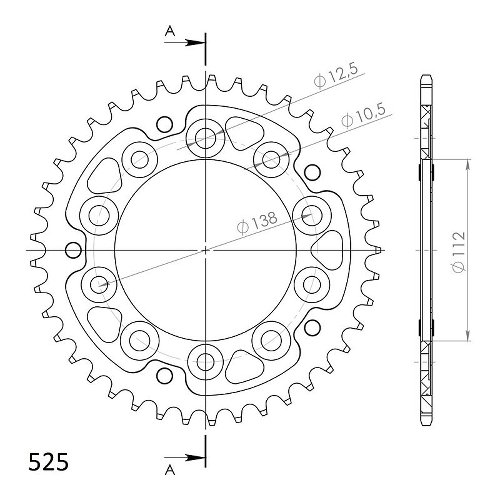 Supersprox Stealth Chain wheel 525 - 41Z (black)