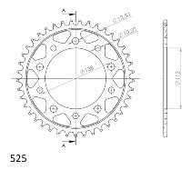 Supersprox Steel Edge rueda de cadena 525 - 42Z (negro)