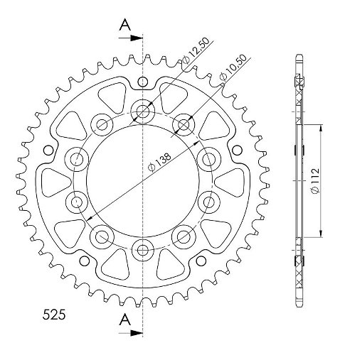 Supersprox Stealth rocchetto per catena 525 - 42Z (oro)