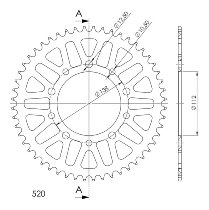 Supersprox alluminio rocchetto per catena 525 - 43Z (nero)