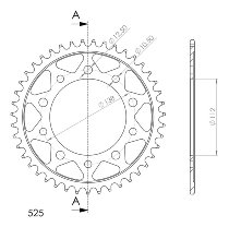 Supersprox Steel Edge chain wheel 525 - 43Z (black)