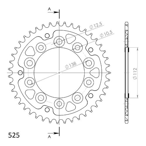 Supersprox Stealth Chain wheel 525 - 43Z (black)