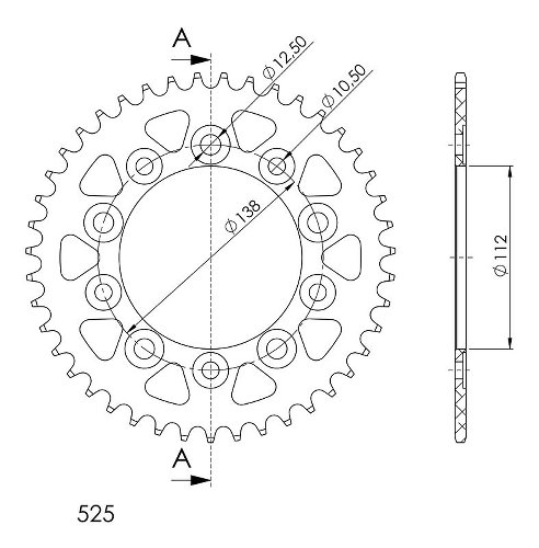 Supersprox Aluminium Chain wheel 525 - 43Z (blue)