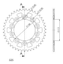 Supersprox aluminio rueda de cadena 525 - 43Z (azul)