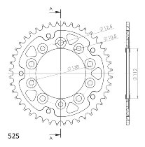 Supersprox Stealth Chain wheel 525 - 44Z (black)