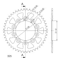 Supersprox aluminio rueda de cadena 525 - 46Z (negro)