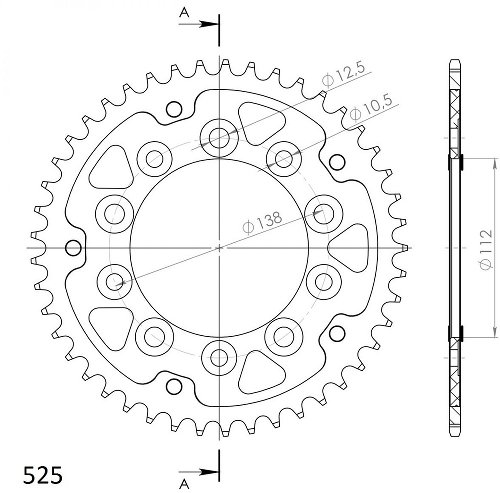 Supersprox Stealth rueda de cadena 525 - 46Z (oro)