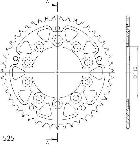 Supersprox Stealth Chain wheel 525 - 47Z (blue)