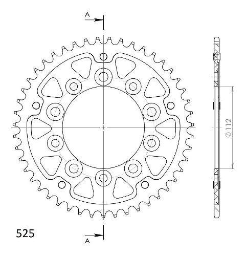 Supersprox Stealth-Kettenrad 525 - 47Z (rot)