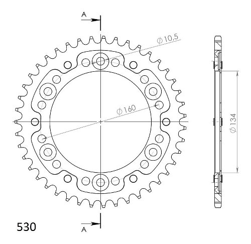 Supersprox Stealth rocchetto per catena 530 - 43Z (nero)