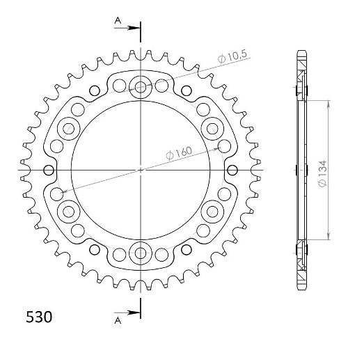 Supersprox Stealth Chain wheel 530 - 44Z (black)