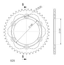 Supersprox aluminium roue d`entrainement 530 - 45Z (noir)