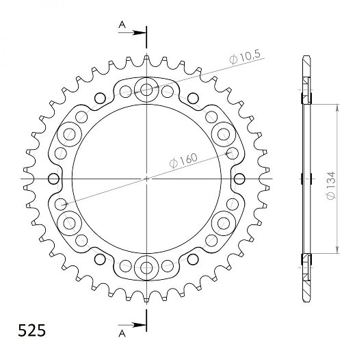 Supersprox Stealth rocchetto per catena 525 - 41Z (nero)