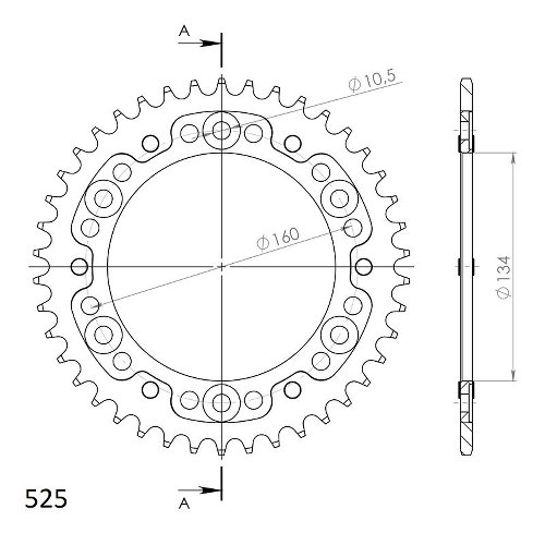 Supersprox Stealth roue d`entrainement 525 - 42Z (argent)