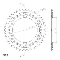 Supersprox Stealth Chain wheel 525 - 43Z (black)