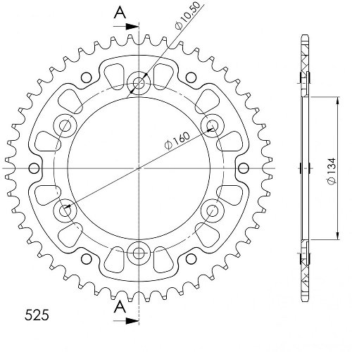 Supersprox Stealth Chain wheel 525 - 50Z (red)