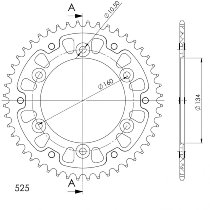 Supersprox Stealth rocchetto per catena 525 - 50Z (rosso)