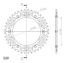 Supersprox Stealth roue d`entrainement 520 - 40Z (noir)