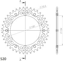 Supersprox Stealth-Kettenrad 520 - 40Z (gold)