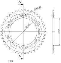 Supersprox aluminium roue d`entrainement 520 - 41Z (noir)