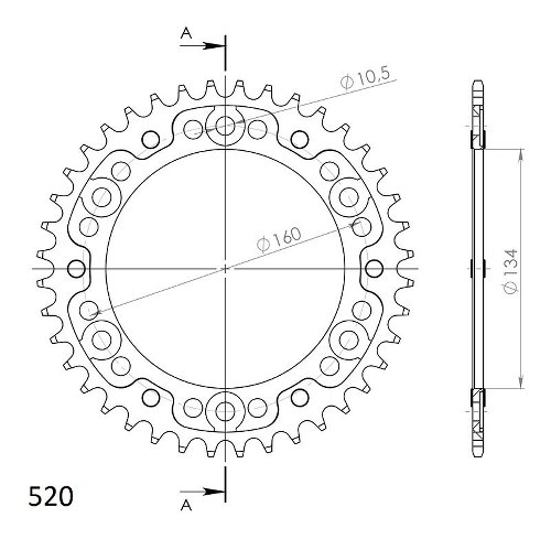 Supersprox Stealth-Kettenrad 520 - 41Z (rot)